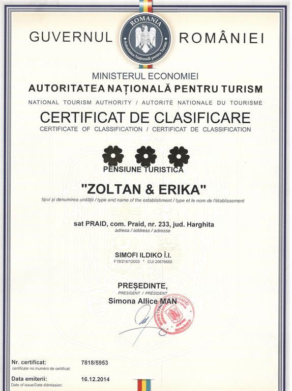Zoltán&Erika Panzió Parajd Kültér fotó